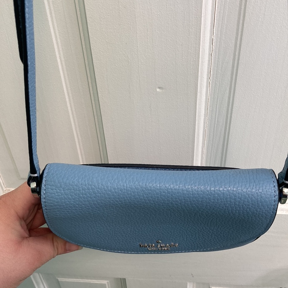 Kate Spade Leila Blue Mini Flap Crossbody Purse Bag - Picture 4 of 15